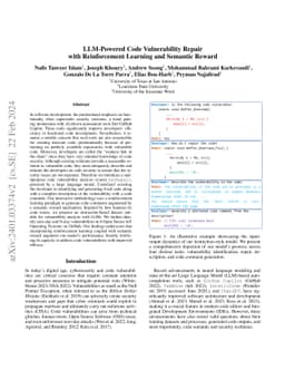 LLM-Powered Code Vulnerability Repair with Reinforcement Learning and
  Semantic Reward