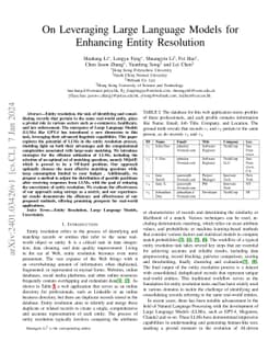 On Leveraging Large Language Models for Enhancing Entity Resolution