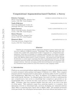 Computational Argumentation-based Chatbots: a Survey