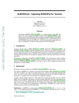 RoBERTurk: Adjusting RoBERTa for Turkish