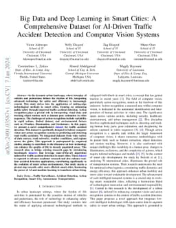 Big Data and Deep Learning in Smart Cities: A Comprehensive Dataset for
  AI-Driven Traffic Accident Detection and Computer Vision Systems