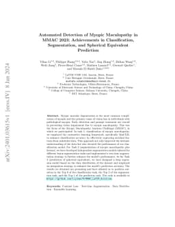 Automated Detection of Myopic Maculopathy in MMAC 2023: Achievements in
  Classification, Segmentation, and Spherical Equivalent Prediction