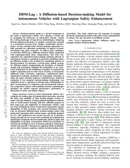 DDM-Lag : A Diffusion-based Decision-making Model for Autonomous
  Vehicles with Lagrangian Safety Enhancement
