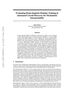 Evaluating Brain-Inspired Modular Training in Automated Circuit
  Discovery for Mechanistic Interpretability
