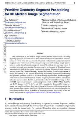 Primitive Geometry Segment Pre-training for 3D Medical Image
  Segmentation