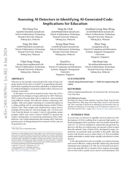 Assessing AI Detectors in Identifying AI-Generated Code: Implications
  for Education