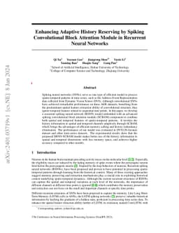 Enhancing Adaptive History Reserving by Spiking Convolutional Block
  Attention Module in Recurrent Neural Networks