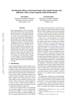 The Butterfly Effect of Altering Prompts: How Small Changes and
  Jailbreaks Affect Large Language Model Performance