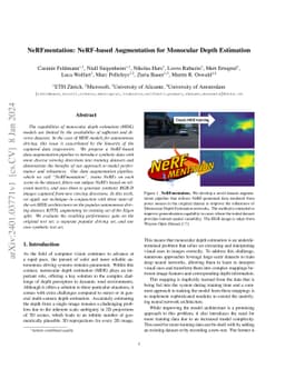NeRFmentation: NeRF-based Augmentation for Monocular Depth Estimation