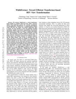 WidthFormer: Toward Efficient Transformer-based BEV View Transformation