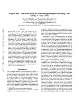 Aligned with LLM: a new multi-modal training paradigm for encoding fMRI
  activity in visual cortex