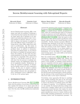 Inverse Reinforcement Learning with Sub-optimal Experts
