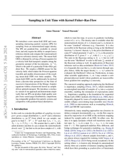 Sampling in Unit Time with Kernel Fisher-Rao Flow