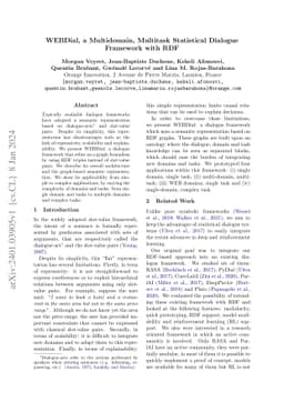 WEBDial, a Multi-domain, Multitask Statistical Dialogue Framework with
  RDF