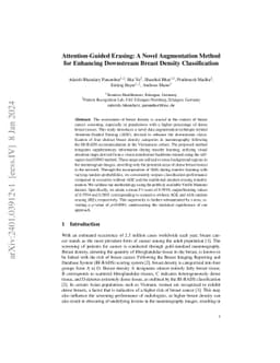 Attention-Guided Erasing: A Novel Augmentation Method for Enhancing
  Downstream Breast Density Classification