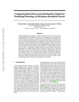 Comparing Data-Driven and Mechanistic Models for Predicting Phenology in
  Deciduous Broadleaf Forests