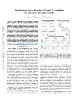 Task-Oriented Active Learning of Model Preconditions for Inaccurate
  Dynamics Models