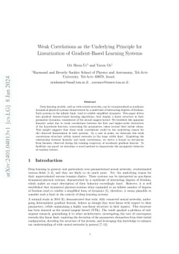 Weak Correlations as the Underlying Principle for Linearization of
  Gradient-Based Learning Systems