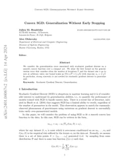 Convex SGD: Generalization Without Early Stopping