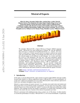 Mixtral of Experts