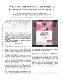 Why is the User Interface a Dark Pattern? : Explainable Auto-Detection
  and its Analysis