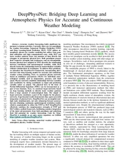 DeepPhysiNet: Bridging Deep Learning and Atmospheric Physics for
  Accurate and Continuous Weather Modeling