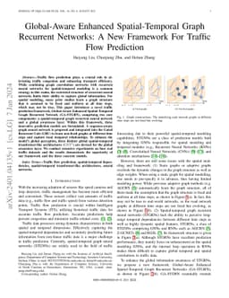 Global-Aware Enhanced Spatial-Temporal Graph Recurrent Networks: A New
  Framework For Traffic Flow Prediction