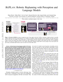 RePLan: Robotic Replanning with Perception and Language Models