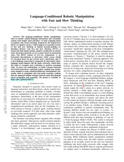 Language-Conditioned Robotic Manipulation with Fast and Slow Thinking