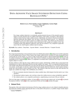 Data-Agnostic Face Image Synthesis Detection Using Bayesian CNNs