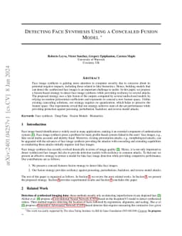 Detecting Face Synthesis Using a Concealed Fusion Model