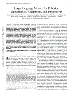 Large Language Models for Robotics: Opportunities, Challenges, and
  Perspectives