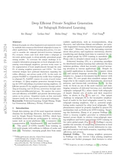 Deep Efficient Private Neighbor Generation for Subgraph Federated
  Learning