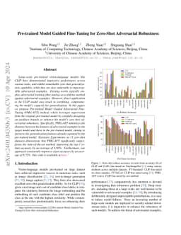 Pre-trained Model Guided Fine-Tuning for Zero-Shot Adversarial
  Robustness