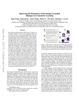 Improving the Robustness of Knowledge-Grounded Dialogue via Contrastive
  Learning