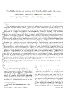 Probabilistic emotion and sentiment modelling of patient-reported
  experiences