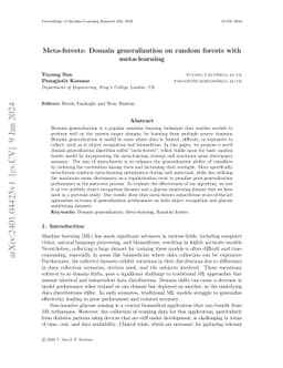Meta-forests: Domain generalization on random forests with meta-learning