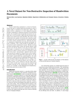 A Novel Dataset for Non-Destructive Inspection of Handwritten Documents