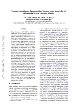TransportationGames: Benchmarking Transportation Knowledge of
  (Multimodal) Large Language Models
