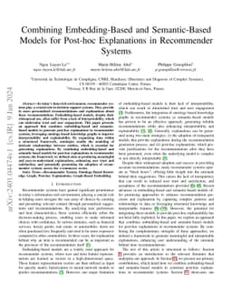 Combining Embedding-Based and Semantic-Based Models for Post-hoc
  Explanations in Recommender Systems
