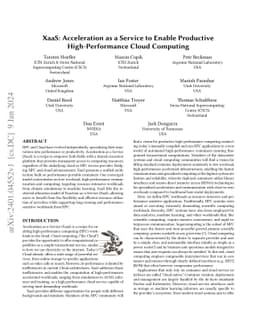 XaaS: Acceleration as a Service to Enable Productive High-Performance
  Cloud Computing