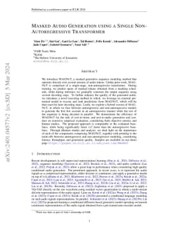 Masked Audio Generation using a Single Non-Autoregressive Transformer