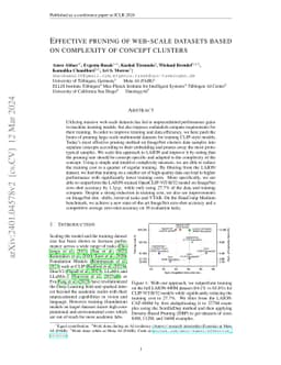 Effective pruning of web-scale datasets based on complexity of concept
  clusters