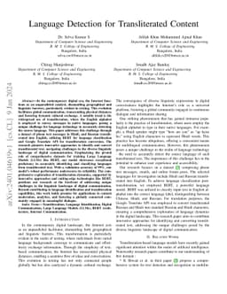 Language Detection for Transliterated Content
