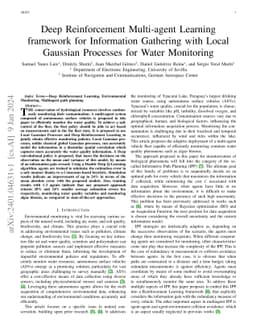 Deep Reinforcement Multi-agent Learning framework for Information
  Gathering with Local Gaussian Processes for Water Monitoring