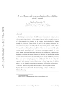 A novel framework for generalization of deep hidden physics models