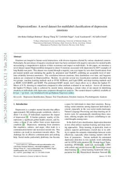 DepressionEmo: A novel dataset for multilabel classification of
  depression emotions