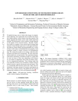 Low-resource finetuning of foundation models beats state-of-the-art in
  histopathology