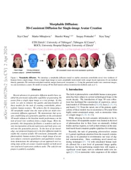 Morphable Diffusion: 3D-Consistent Diffusion for Single-image Avatar
  Creation