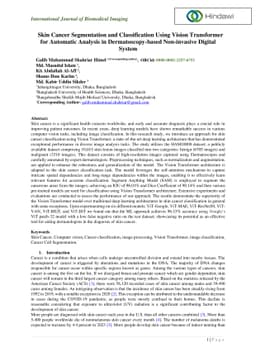 Skin Cancer Segmentation and Classification Using Vision Transformer for
  Automatic Analysis in Dermatoscopy-based Non-invasive Digital System